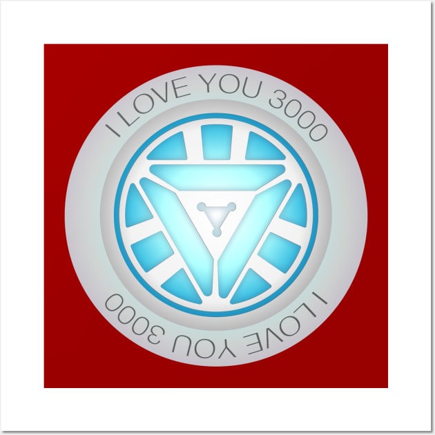 I love you 3000 Arc reactor heart Wall Art by BOandCO